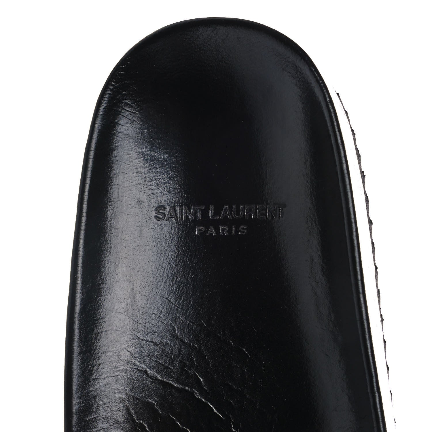 Saint Laurent Lambskin Joan Slide Sandals 40.5 Black 7 of 9