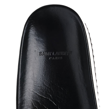 Saint Laurent Lambskin Joan Slide Sandals 40.5 Black 7 of 9