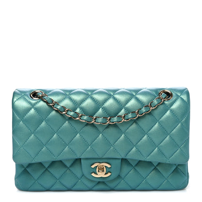 Chanel Iridescent Caviar Quilted Medium Double Flap Green 1 of 10