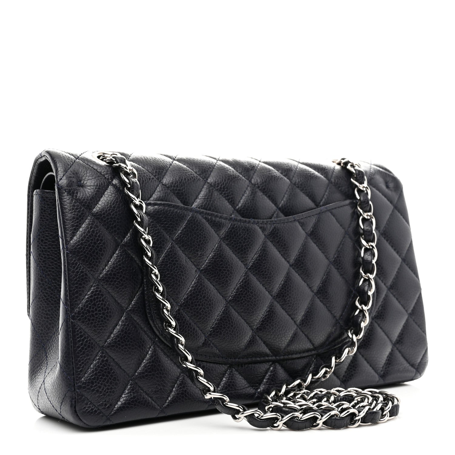 Chanel Caviar Quilted Medium Double Flap Navy 3 of 10