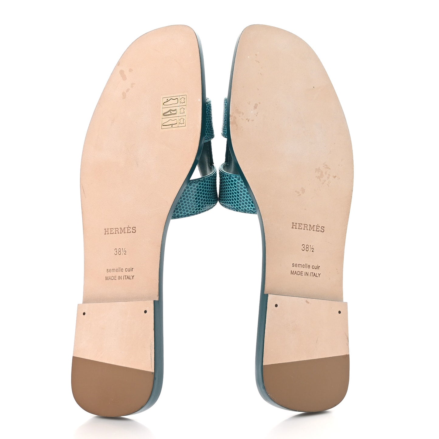 Lizard Oran Sandals 38.5 Vert Emeraude