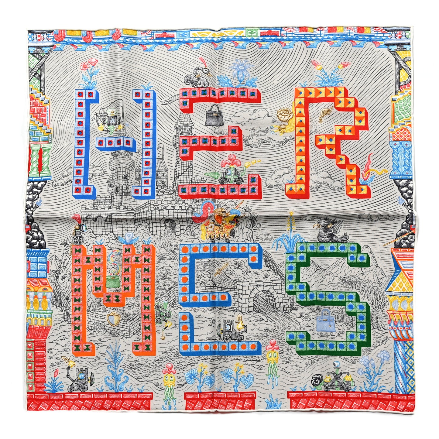 Silk Super Silk Quest Scarf 45 49 4.75 Gris Rouge Bleu