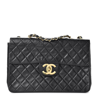 Chanel Lambskin Quilted XL Jumbo Single Flap Black 1 of 14