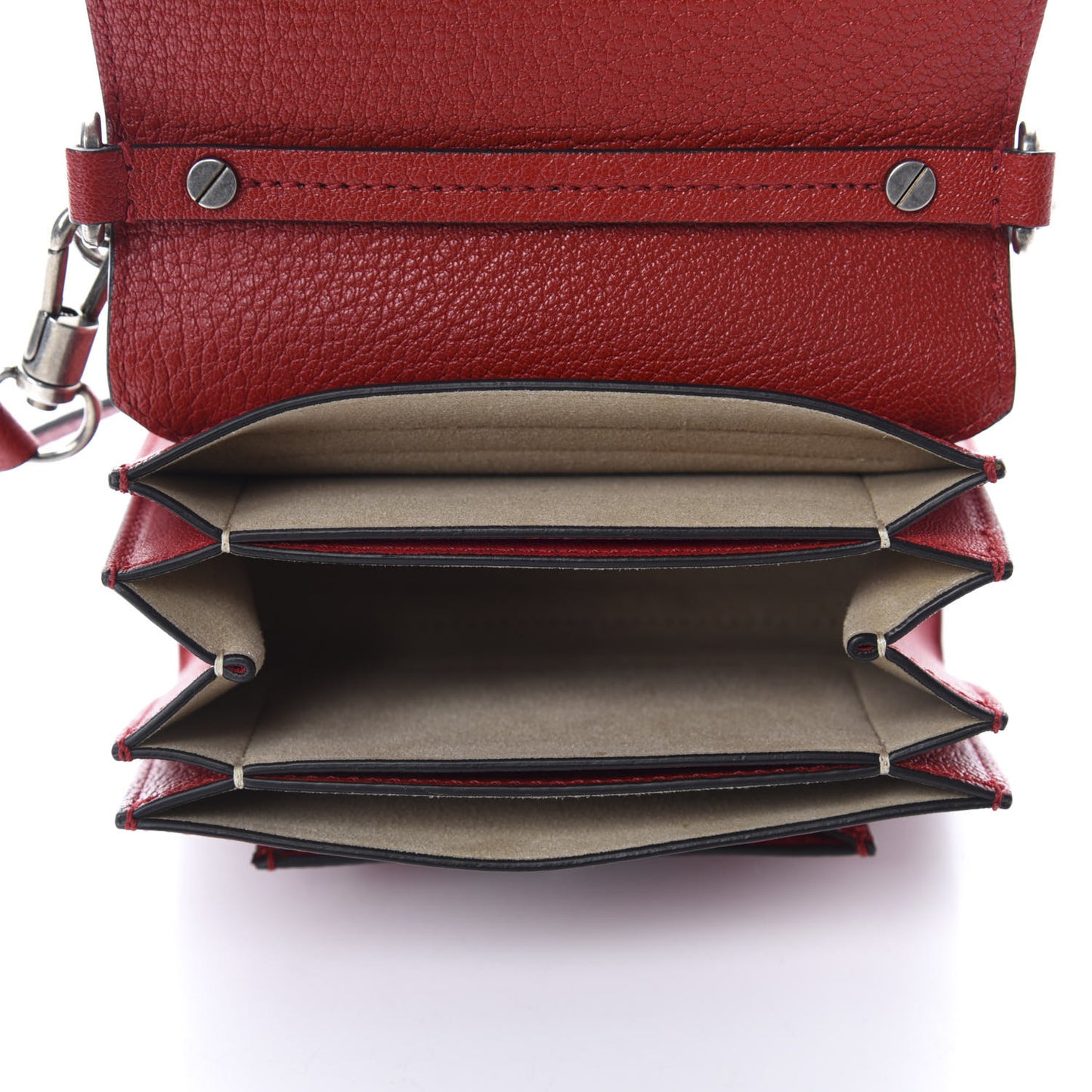 Goatskin Mini GV3 Shoulder Bag Bright Red