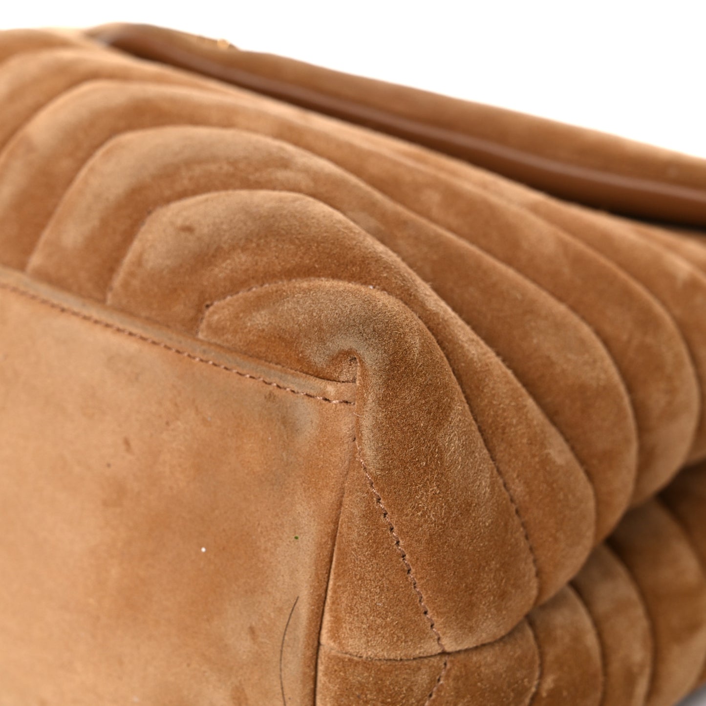 Suede Y Quilted Monogram Medium Loulou Chain Satchel Cinnamon