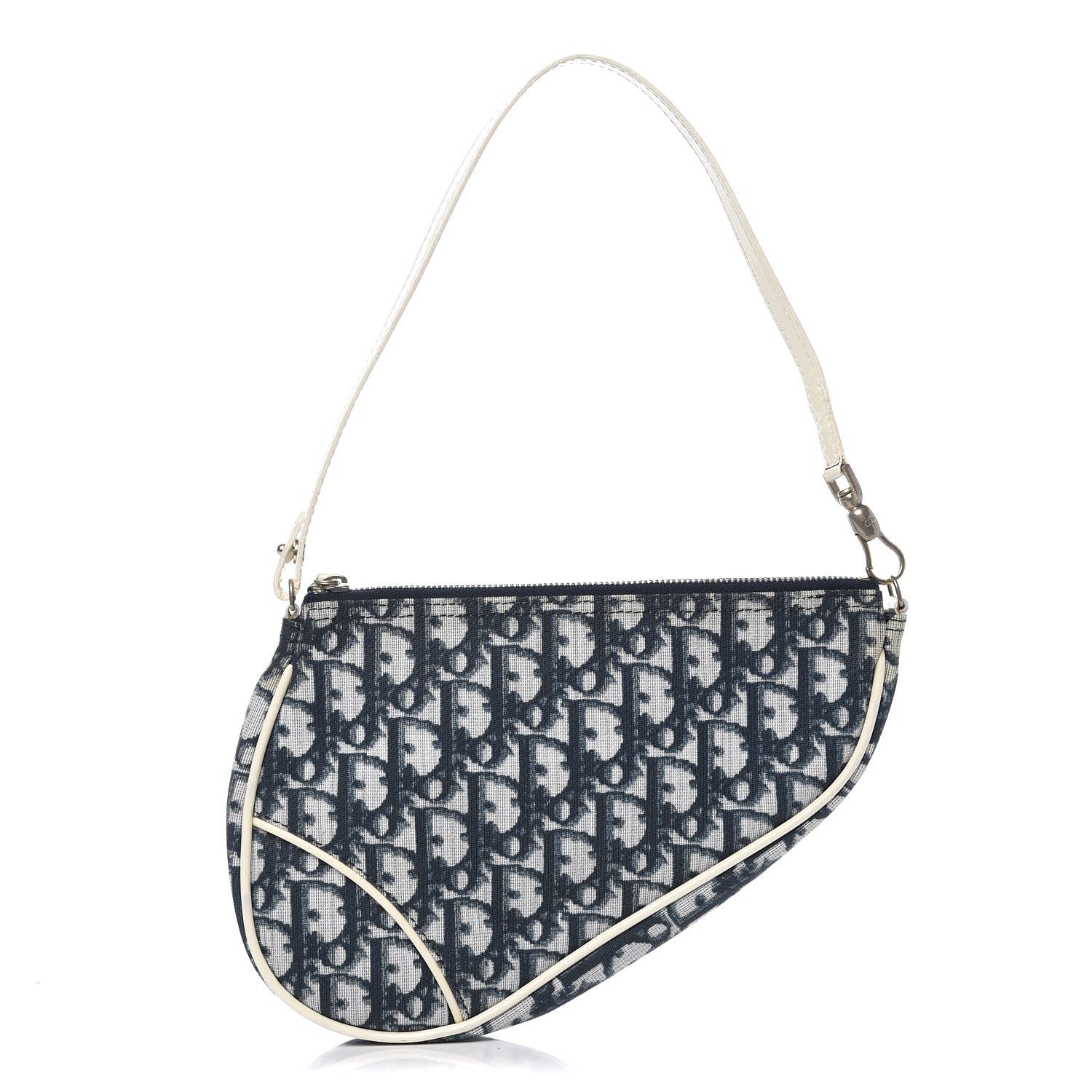 Christian Dior Monogram Mini Saddle Pochette Navy 1 of 11