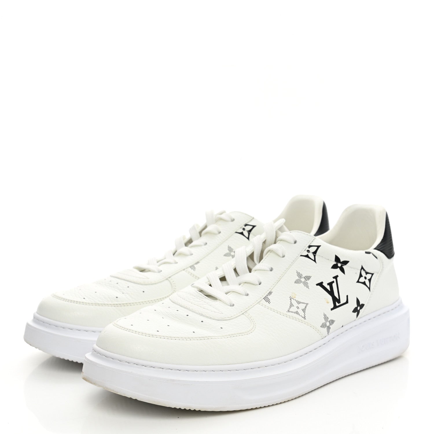 Louis Vuitton Calfskin Monogram Luxembourg Sneakers 9 White 3 of 11