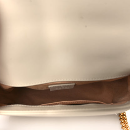 Gucci Calfskin Matelasse Mini GG Marmont Top Handle Shoulder Bag White 5 of 11