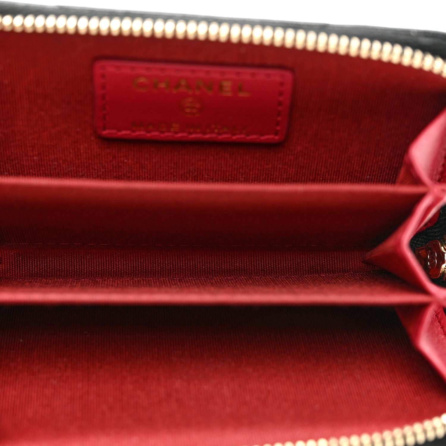 Chanel Shiny Goatskin Quilted Chanel 19 Zip Around Coin Purse Wallet Black 6 of 8