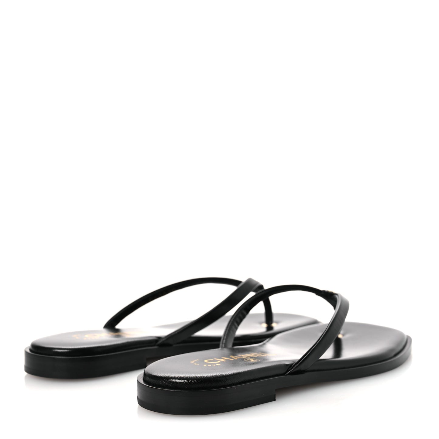 Goatskin CC Times Square Thong Sandals 37 Black