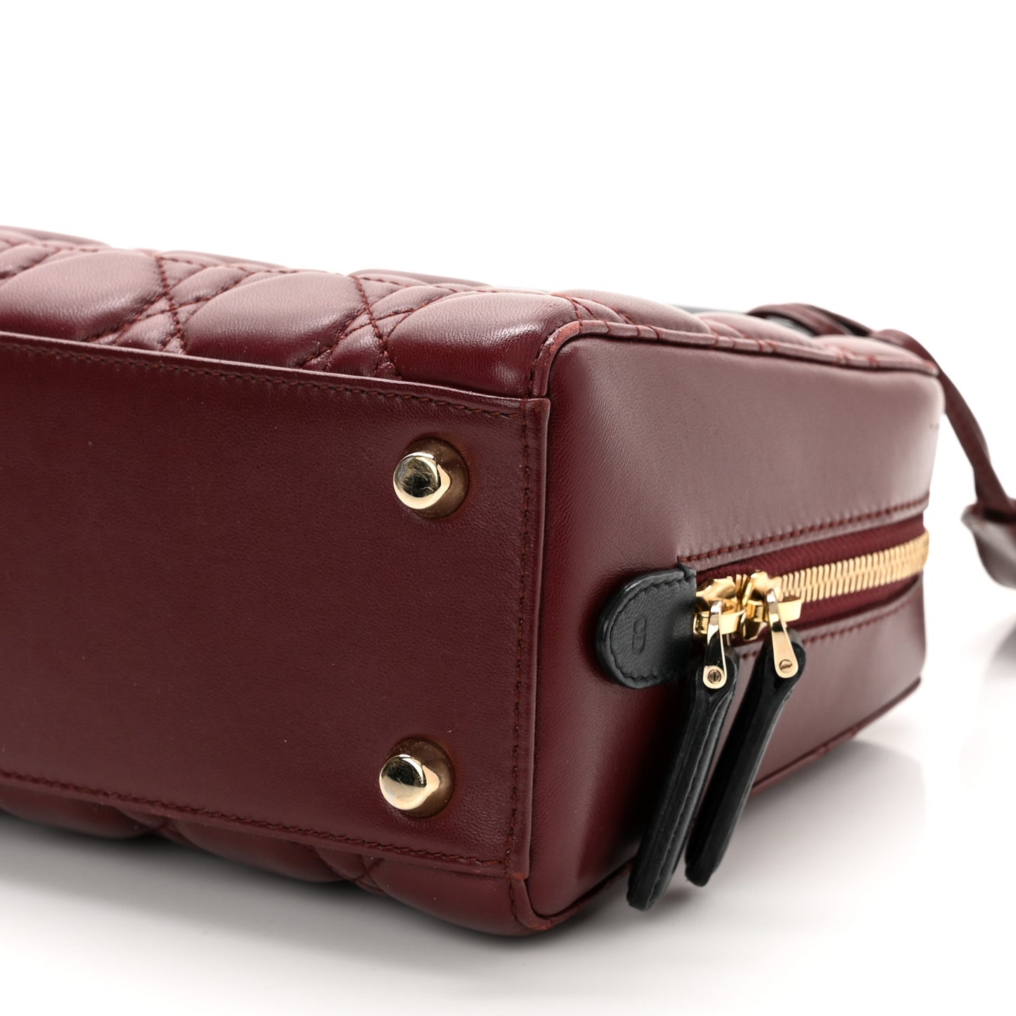 Lambskin Cannage Lily Tote Red Sapphire Blue