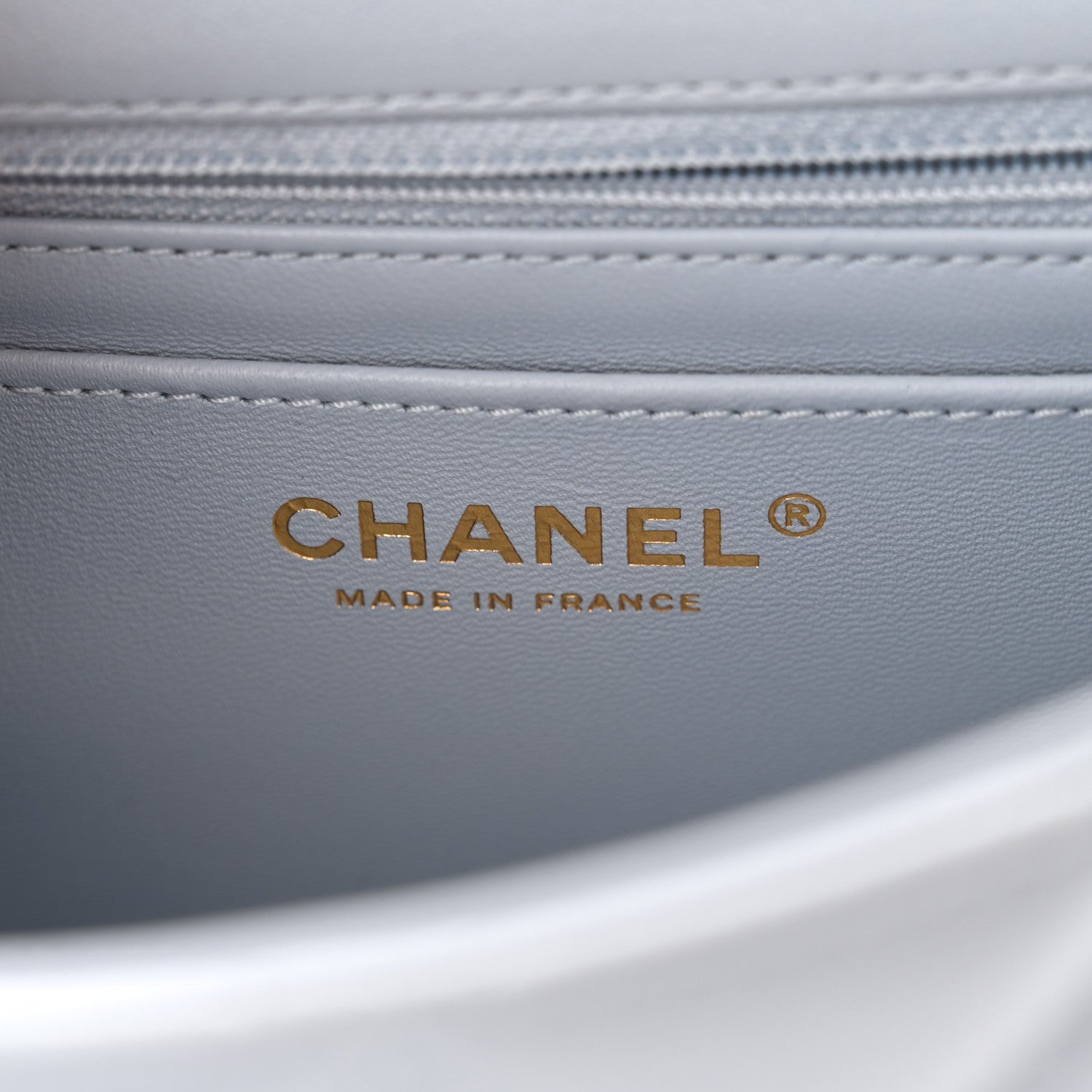 Chanel Shiny Lambskin Quilted Pearl Twist Mini Square Flap Light Grey 6 of 11