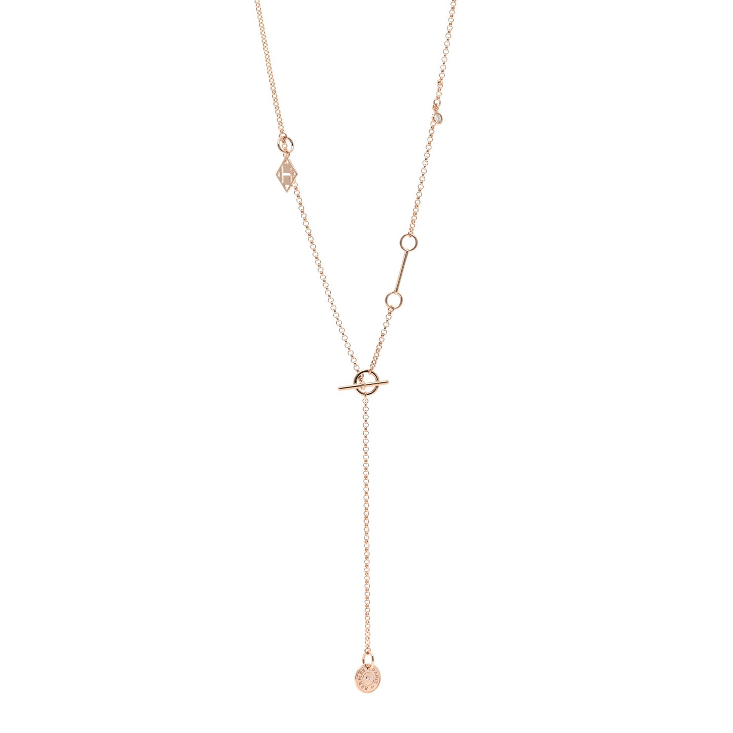 18K Rose Gold Diamond Gambade Necklace