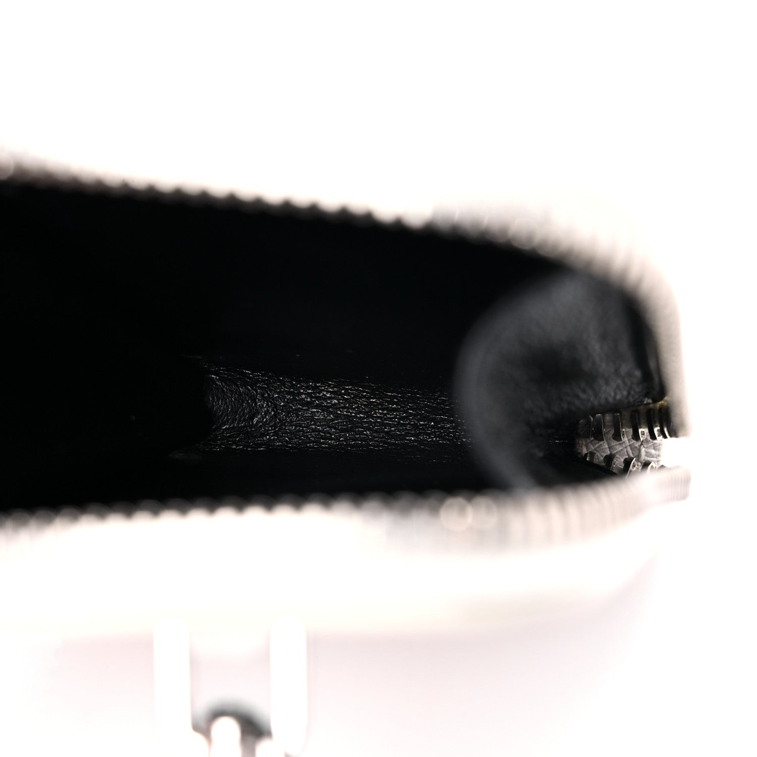 Prada Ostrich Zip Around Mini Pouch White 5 of 6
