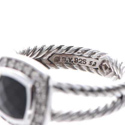 David Yurman Sterling Silver Diamond Black Onyx 7mm Petite Albion Ring 52 6 4 of 4