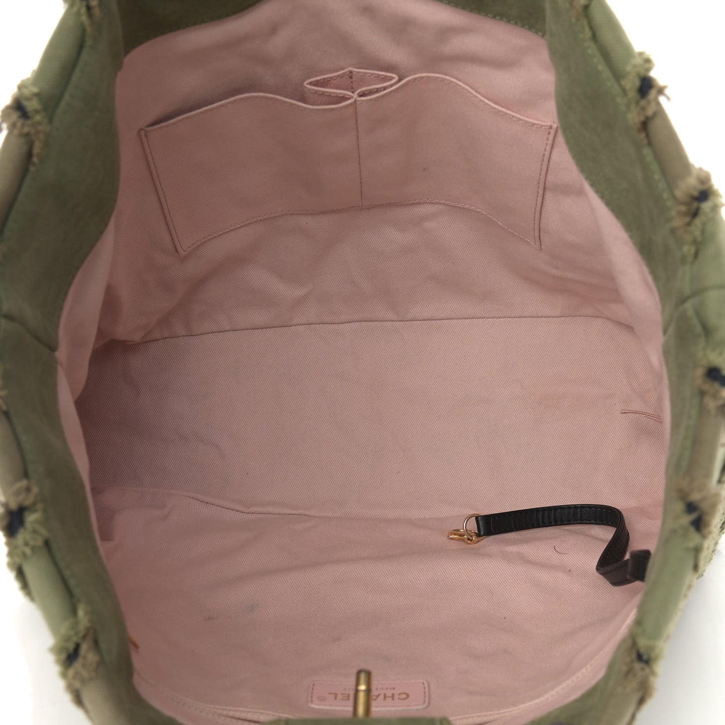 Canvas Chevron Cuba Patchwork Shopper Tote Khaki