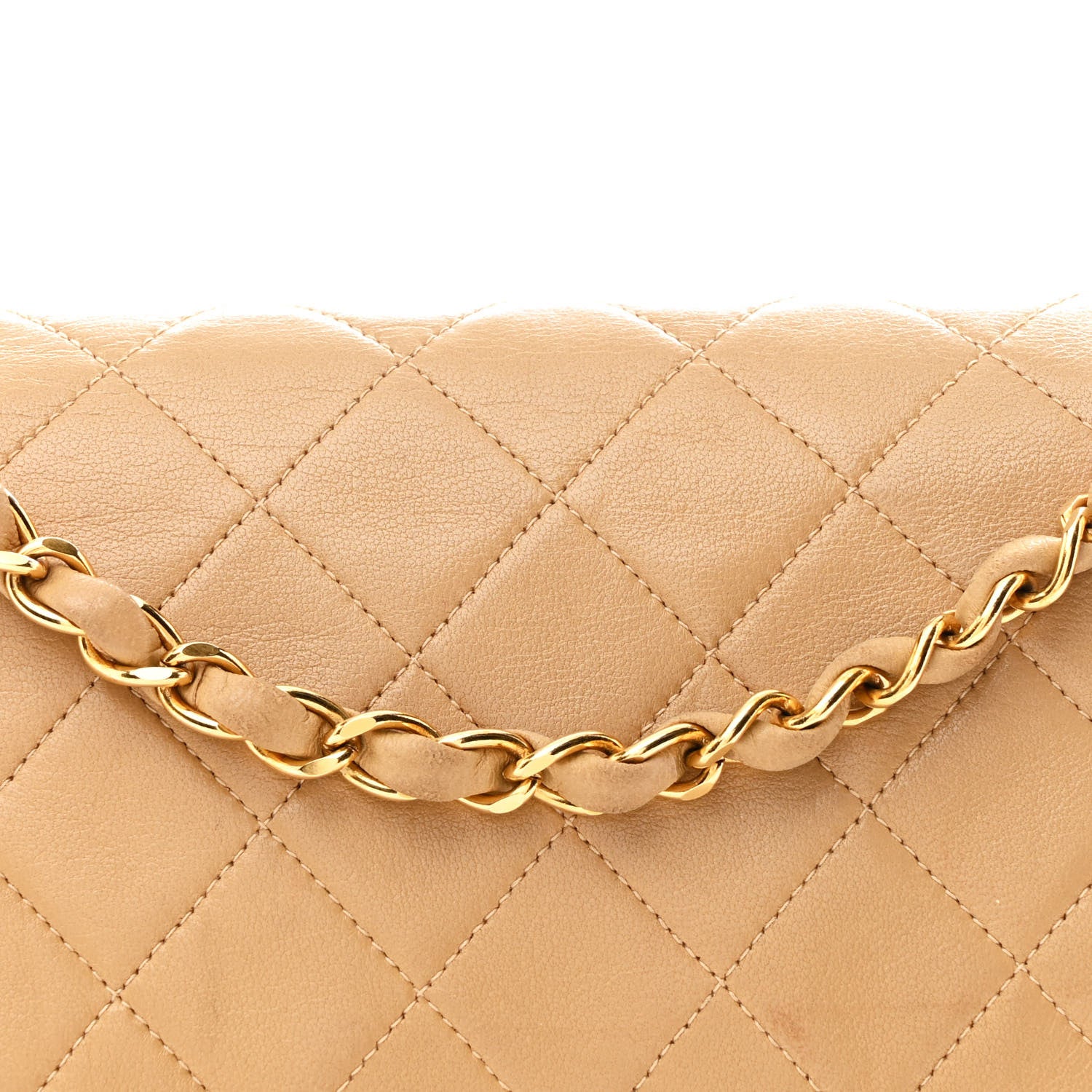 Chanel Lambskin Quilted Medium Double Flap Beige 10 of 11