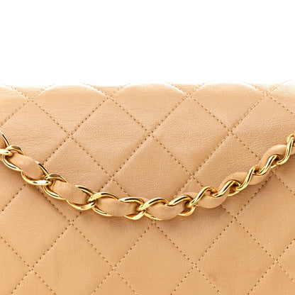 Chanel Lambskin Quilted Medium Double Flap Beige 10 of 11
