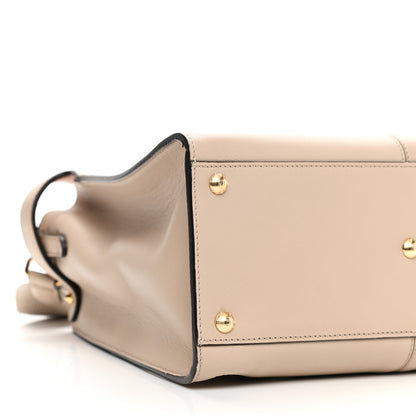 Fendi Vitello Seta Glazed Fabric FF 1974 Medium Peekaboo X-Lite Nuvola Mogano Panna 8 of 13