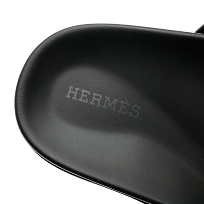 Hermes Calfskin Womens Chypre Sandals 35.5 Black 6 of 11