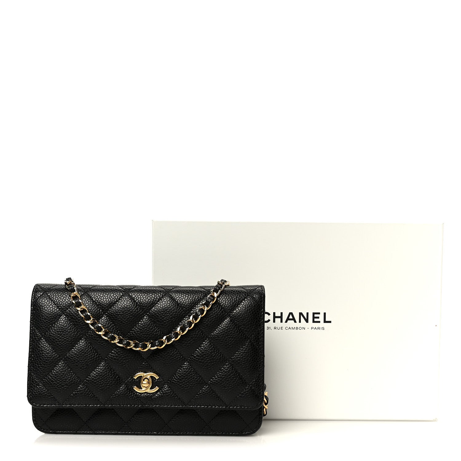 Chanel Caviar Quilted CC Turnlock Wallet On Chain WOC Black 12 of 12