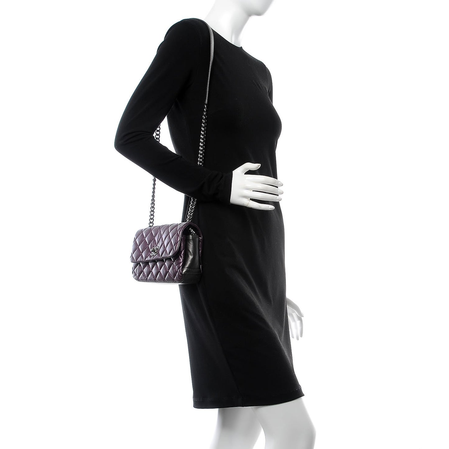 Calfskin Mineral Nights Mini Flap Dark Purple