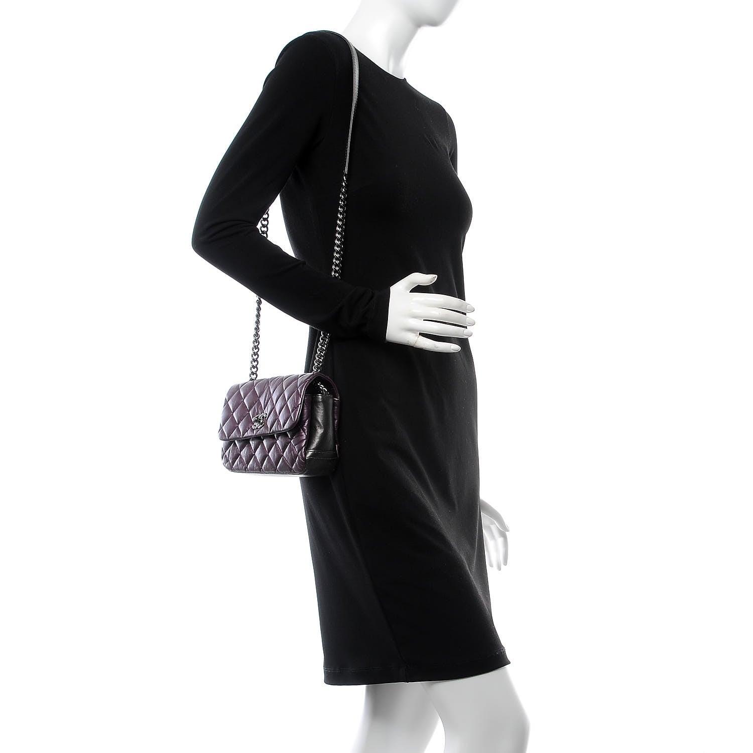 Chanel Calfskin Mineral Nights Mini Flap Dark Purple 2 of 7