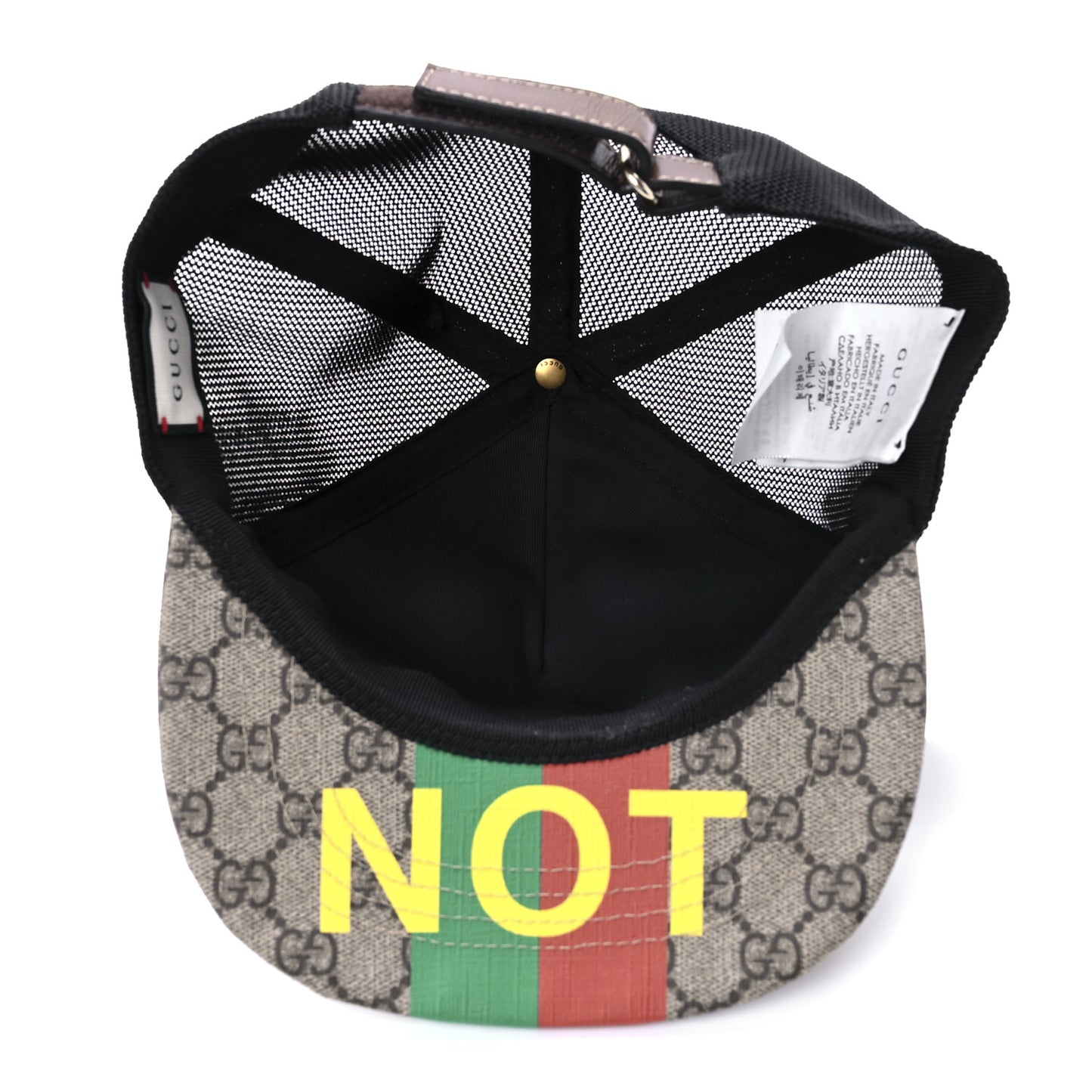 GG Supreme Monogram Fake/Not Baseball Hat 59 Beige Black