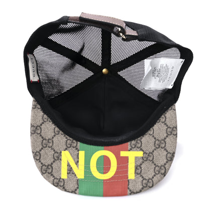 Gucci GG Supreme Monogram Fake/Not Baseball Hat 59 Beige Black 6 of 8