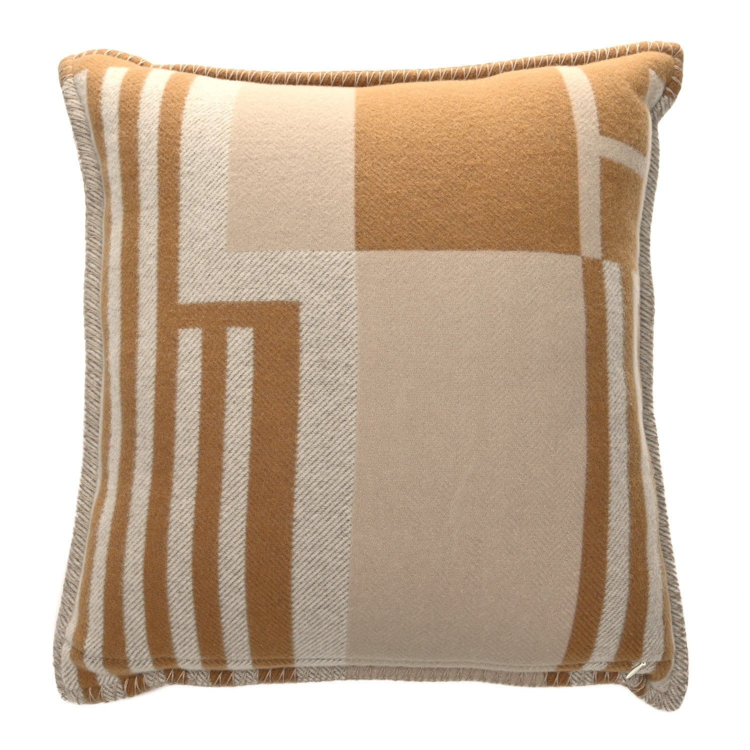 Hermes Wool Cashmere Ithaque Pillow Camel Beige 2 of 3