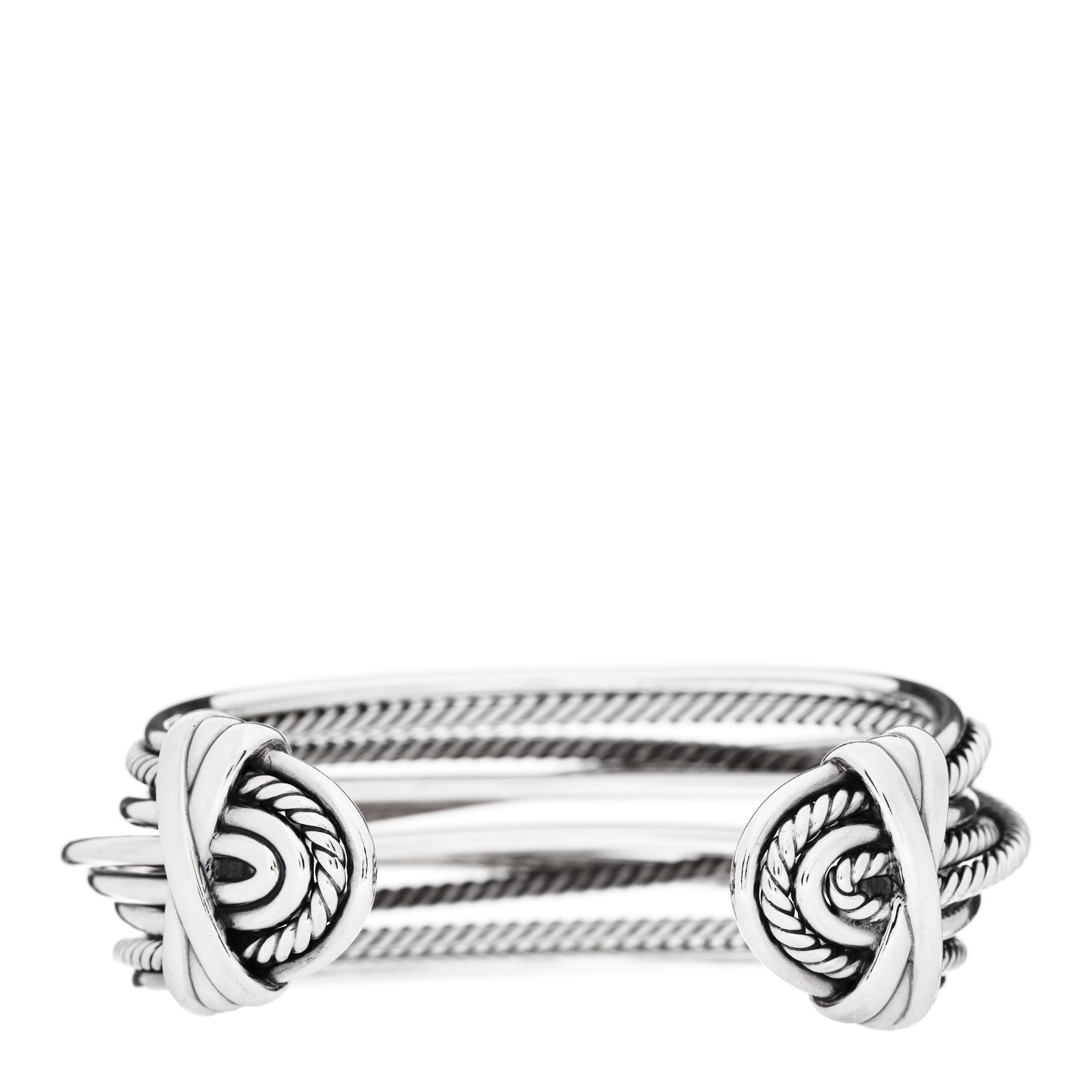 David Yurman Sterling Silver Wide Crossover Cuff Bracelet 2 of 3