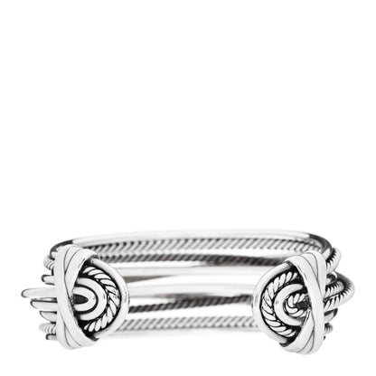 David Yurman Sterling Silver Wide Crossover Cuff Bracelet 2 of 3