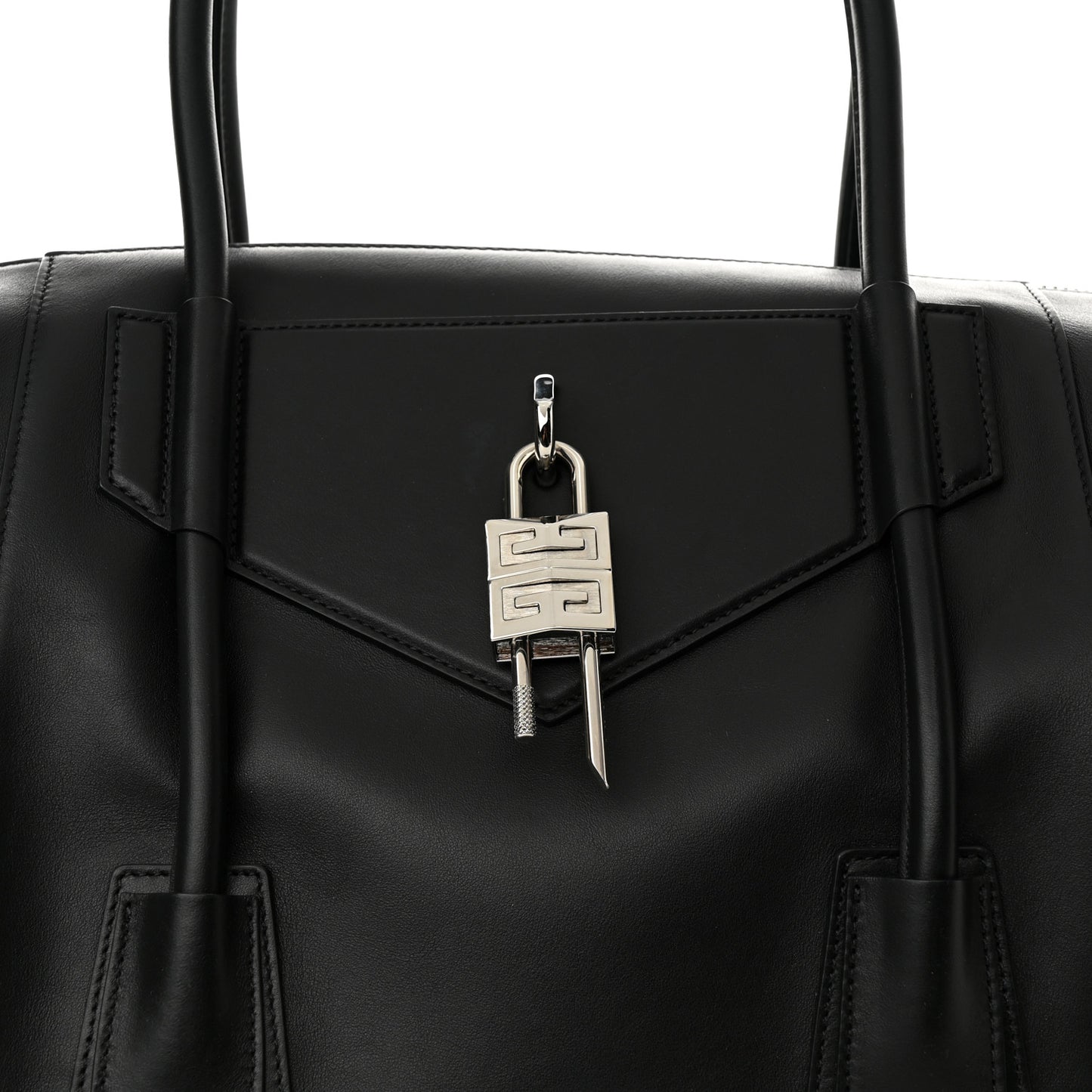 Smooth Calfskin Medium Antigona Lock Duffle Bag Black