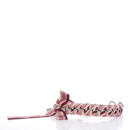 Fendi Calfskin Ribbon Lace Up Bow Mini Strap You Grey Pink 2 of 5