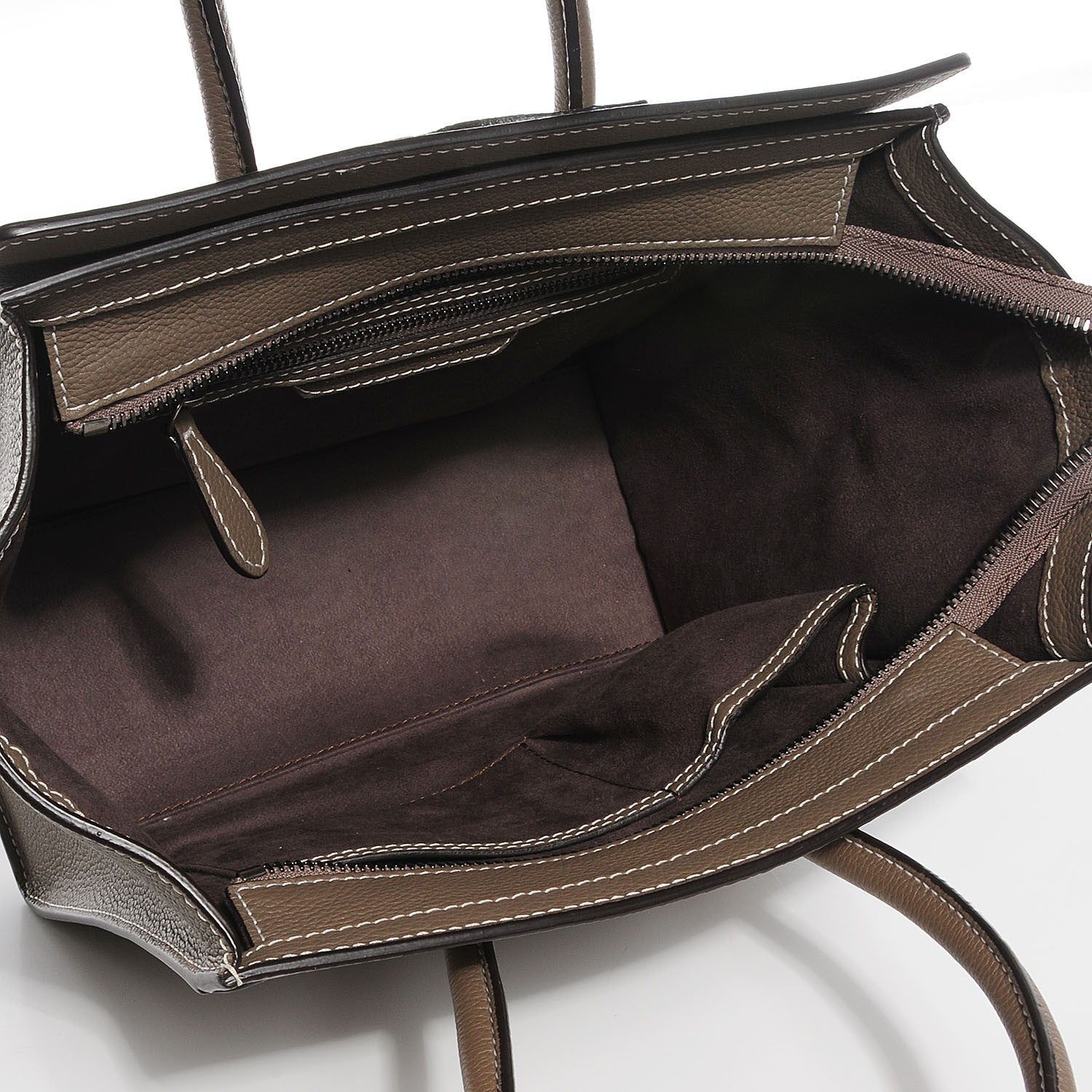 Celine Drummed Calfskin Micro Luggage Souris 5 of 8