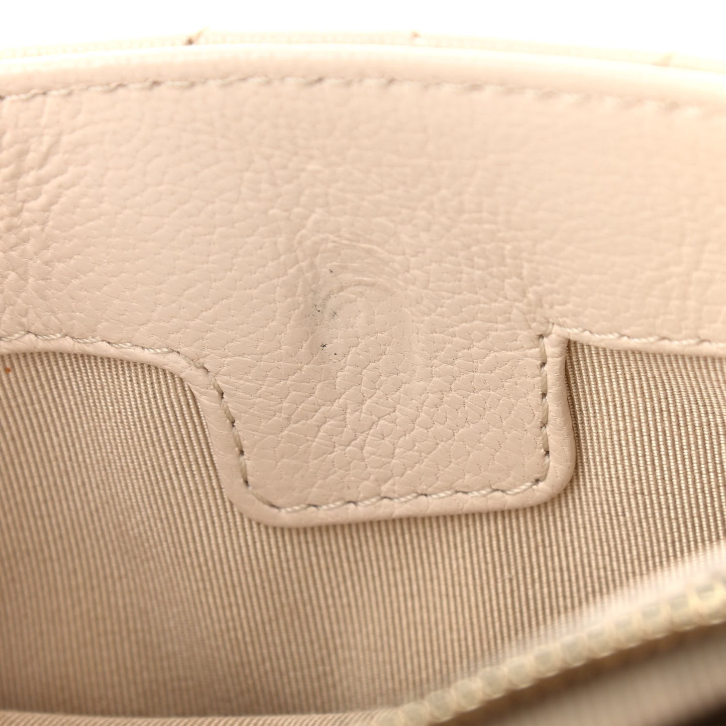 Goatskin Quilted Waist Bag Beige White Black