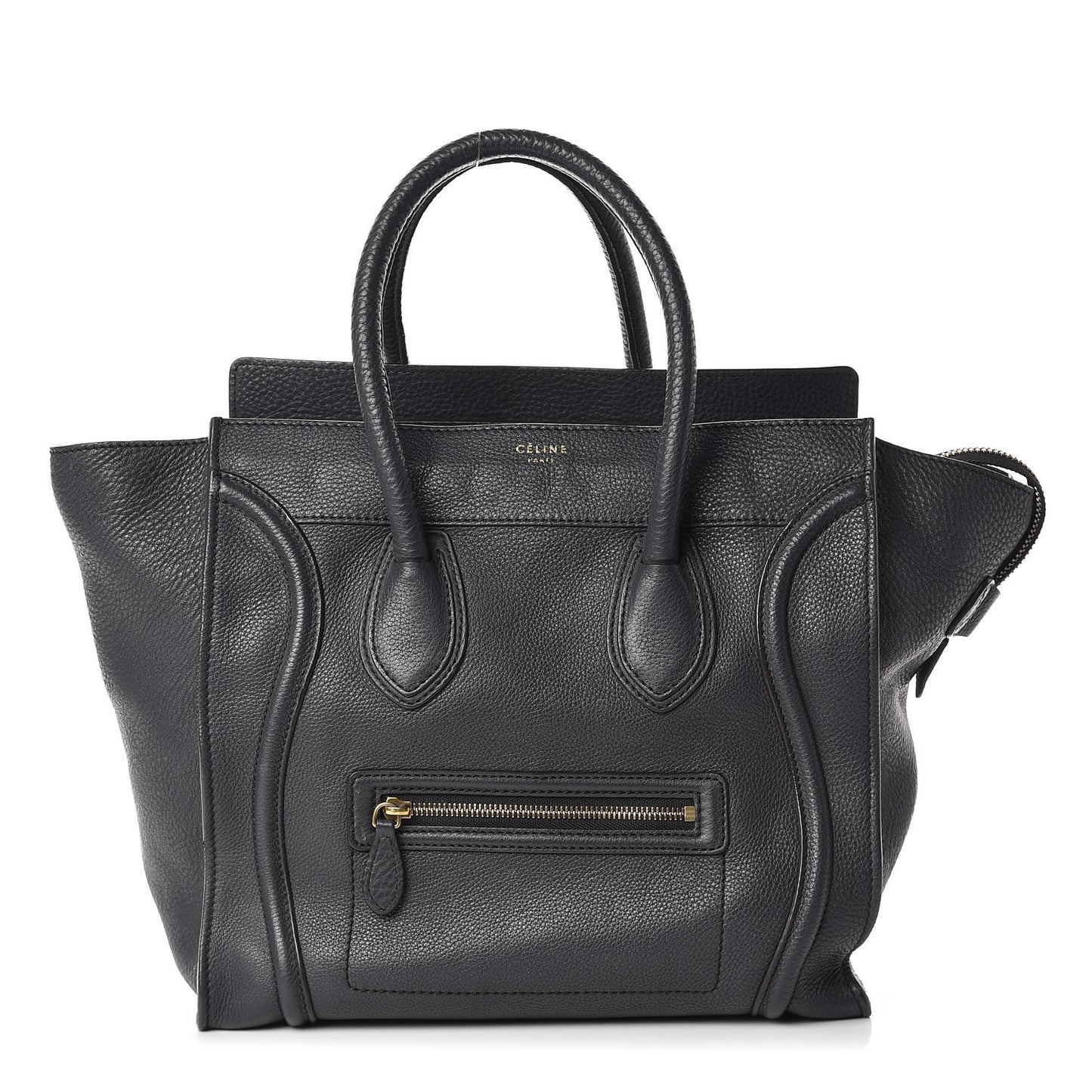 Drummed Calfskin Mini Luggage Anthracite