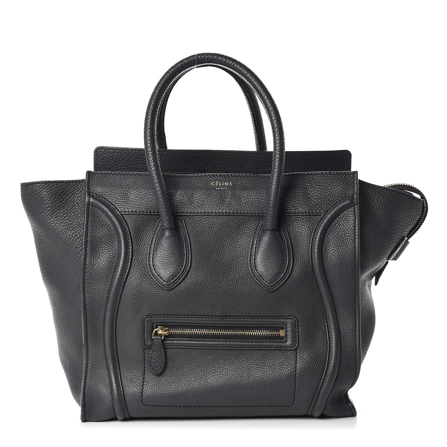 Celine Drummed Calfskin Mini Luggage Anthracite 1 of 18