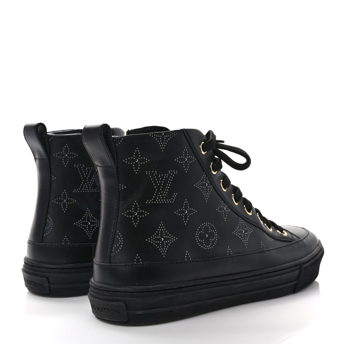 Calfskin Monogram Stellar Sneaker Boots 36 Black White