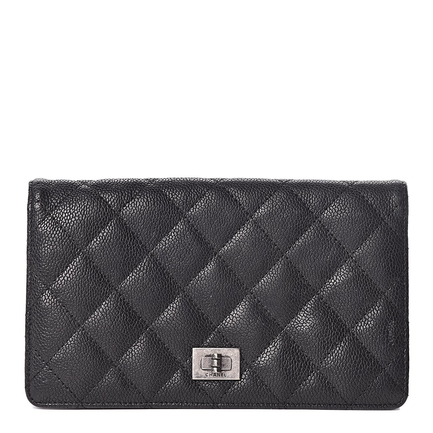 Caviar Quilted Reissue Yen Wallet Black