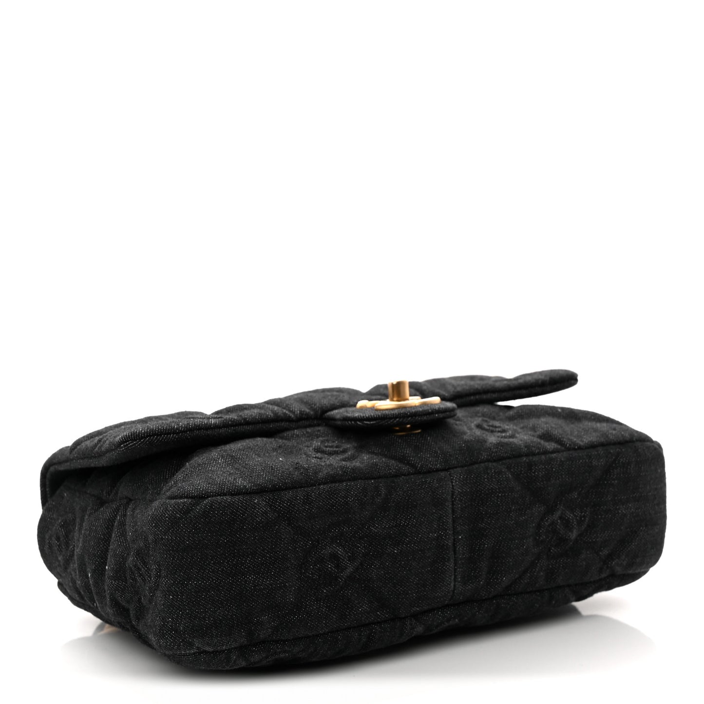 Denim Quilted Medium Funky Town Flap Black