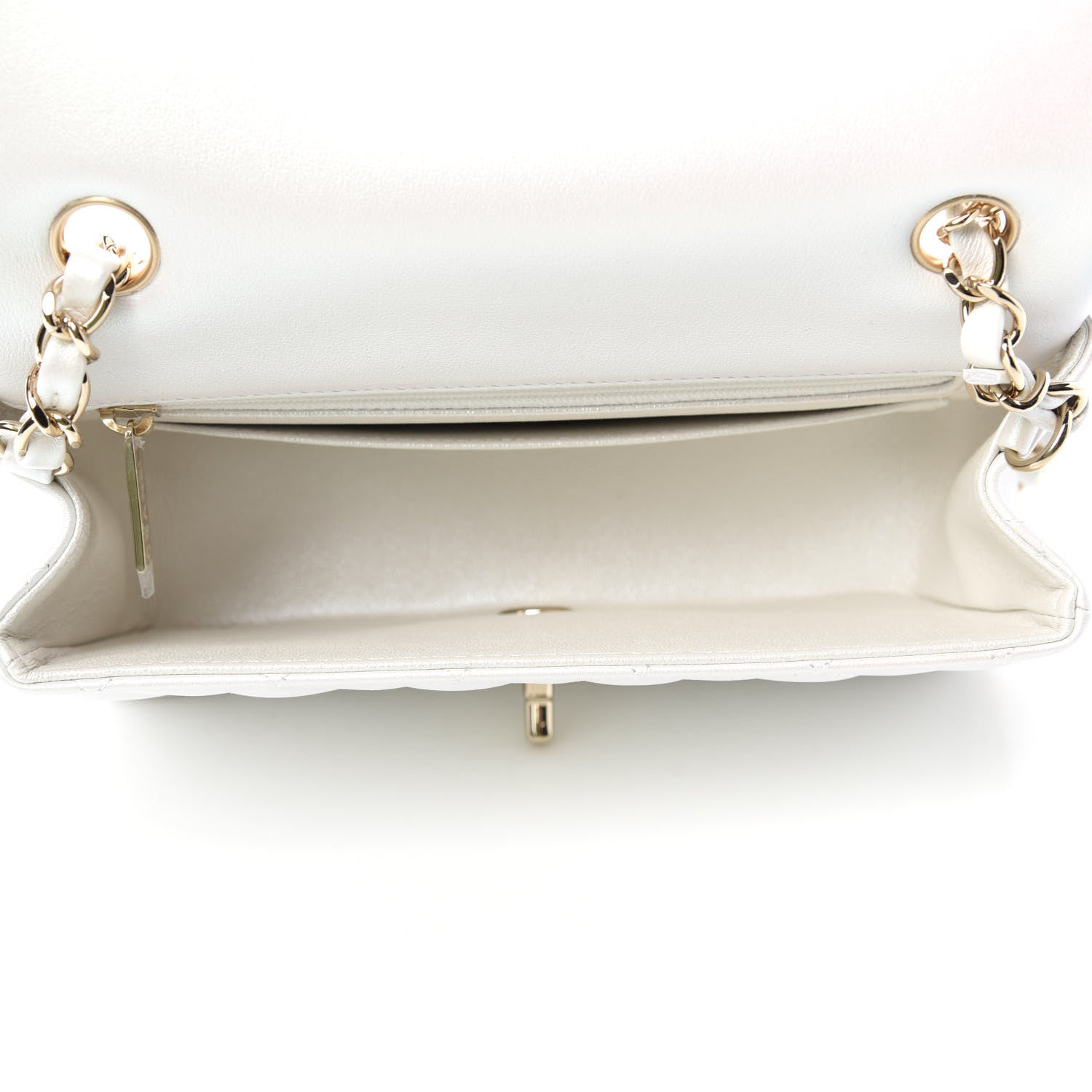 Chanel Iridescent Calfskin Quilted Mini Rectangular Flap White 5 of 11