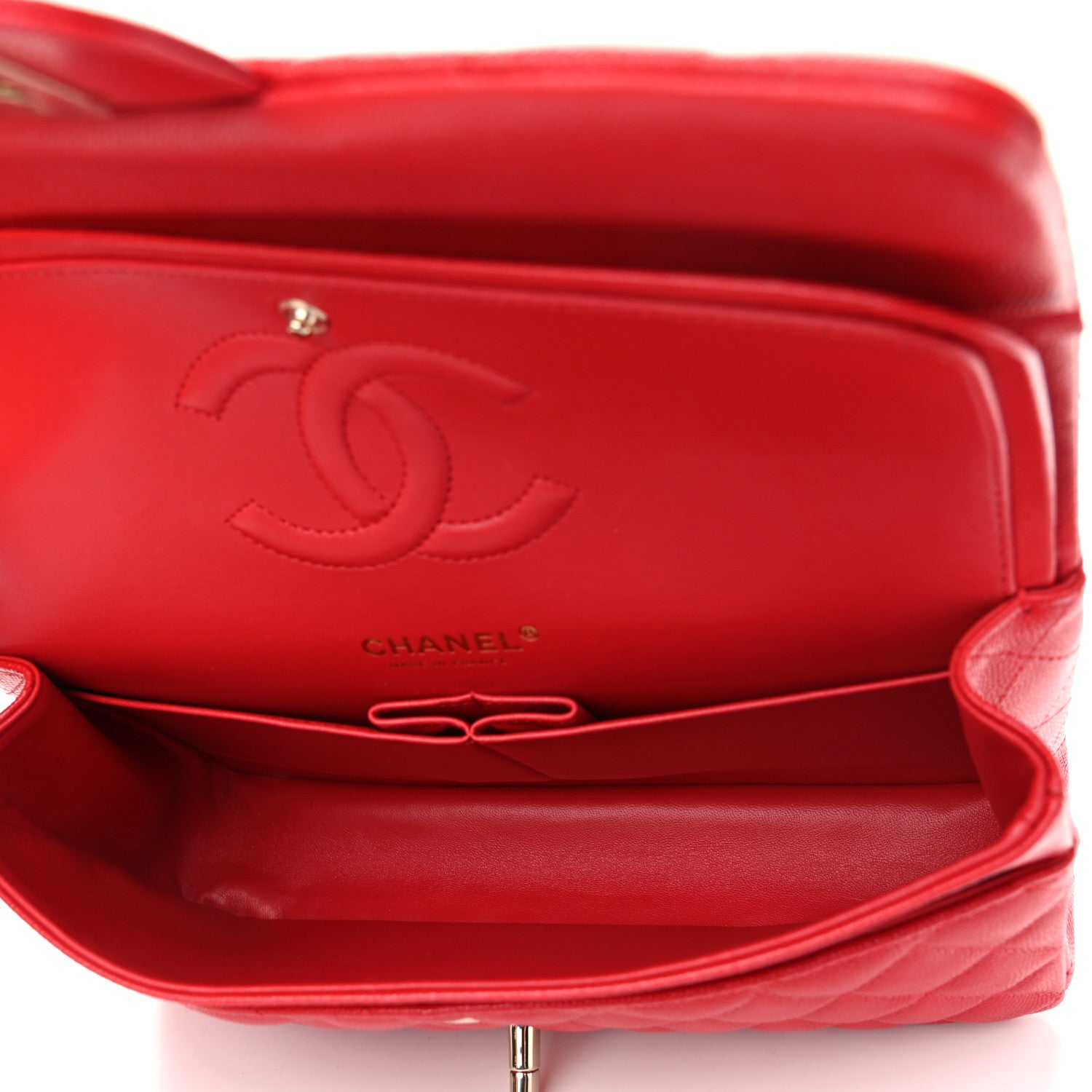 Chanel Caviar Quilted Medium Double Flap Red 5 of 12