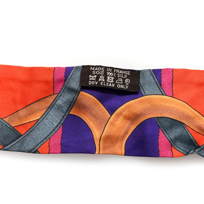 Hermes Silk Grand Manege Fleuri Twilly Bouton D'Or Violet Rose 4 of 4
