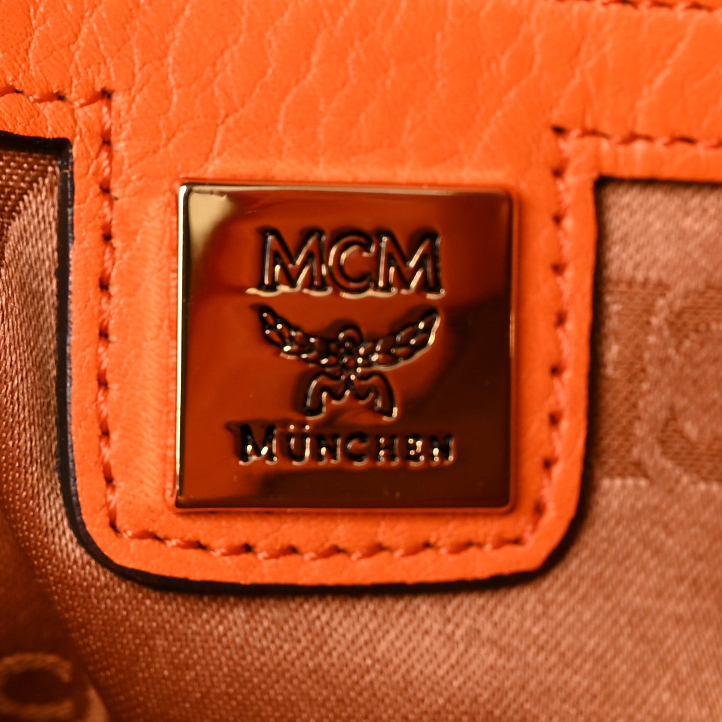 Visetos Calfskin Zip Pouch Cognac Orange
