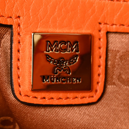 MCM Visetos Calfskin Zip Pouch Cognac Orange 6 of 10