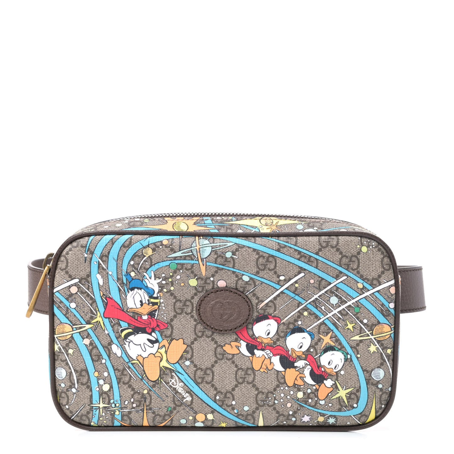X DISNEY GG Supreme Monogram Donald Duck Small Interlocking G Belt Bag 90 36 Beige Multicolor New Acero