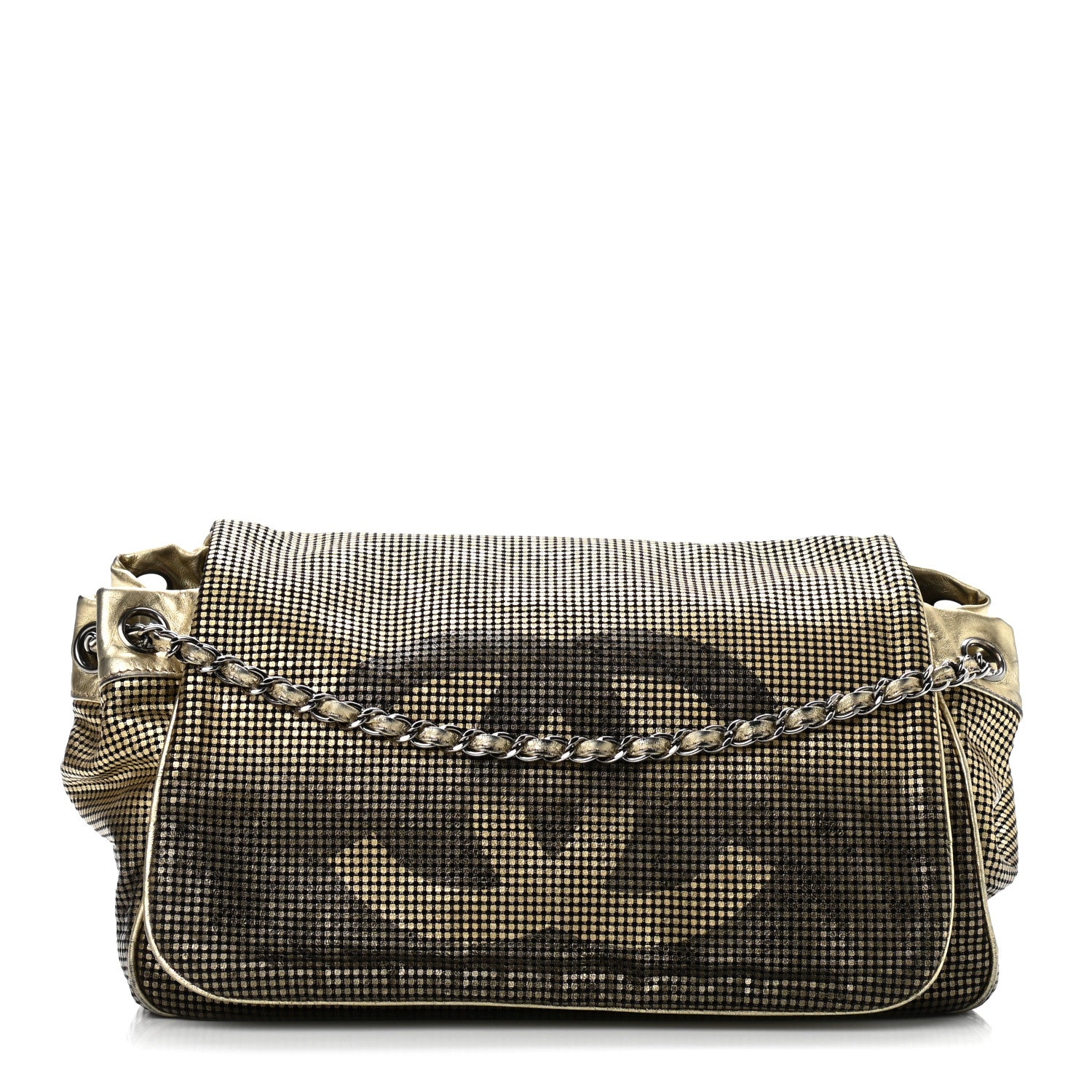 Chanel Metallic Lambskin Perforated Hollywood Accordion Flap Bag Gold 1 of 12