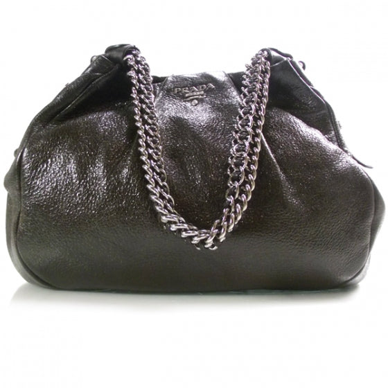 Cervo Lux Chain Shoulder Bag Black