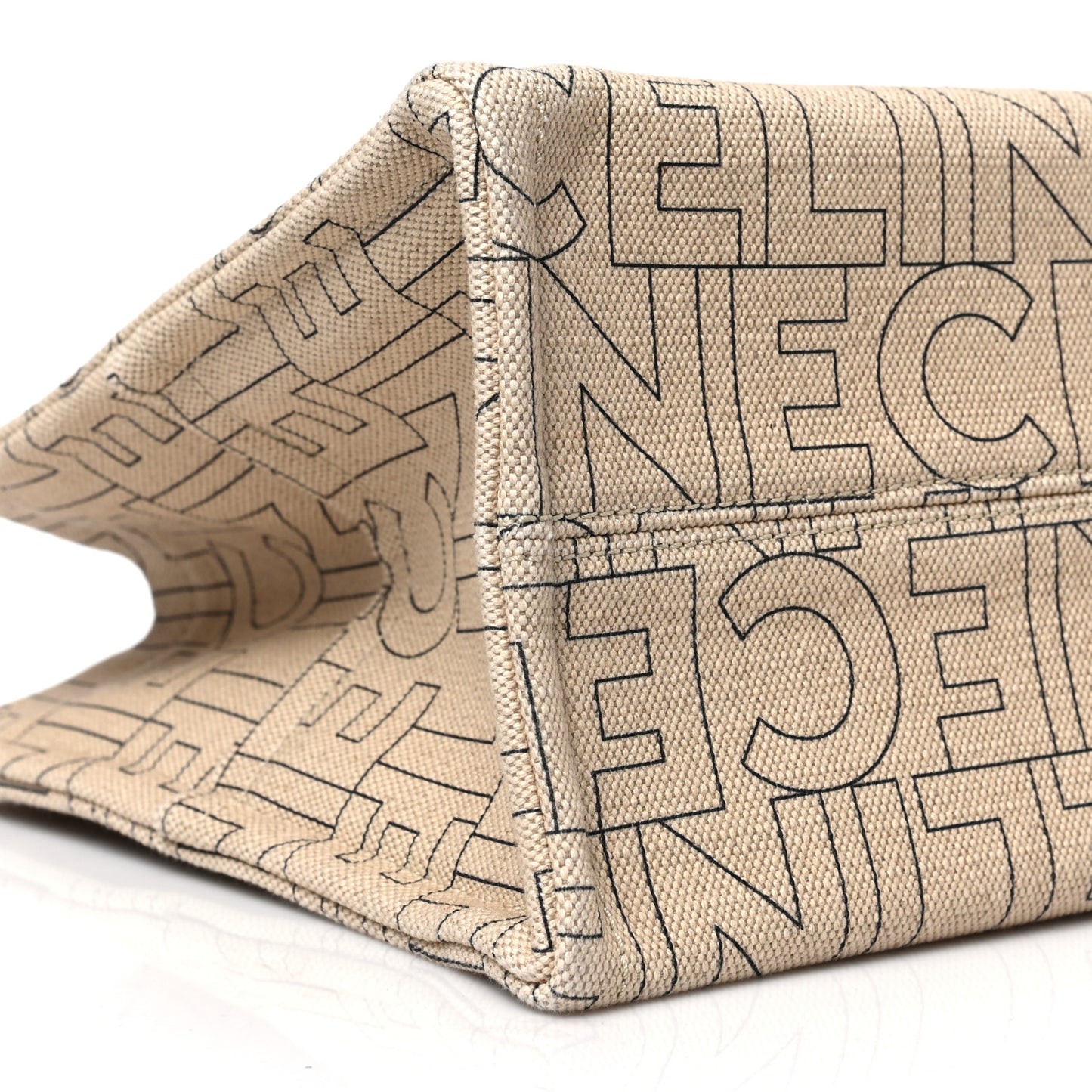 Canvas Calfskin Triomphe Large Cabas Thais Natural Tan
